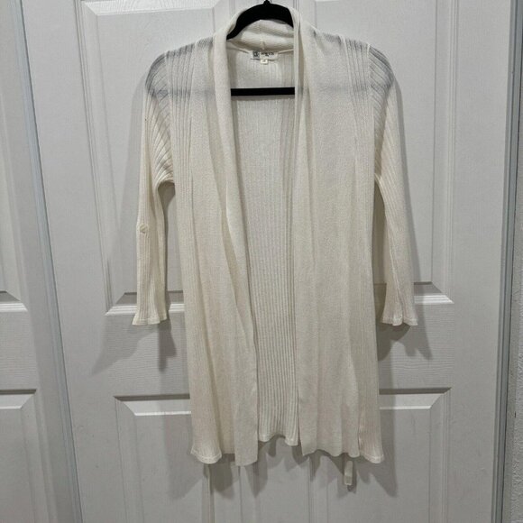 MICHEL KLEIN Cardigan Beige 38(Approx.‎ M) Belt - Picture 1 of 9